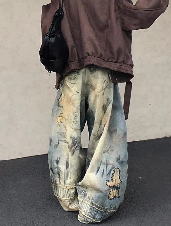 Wide-Leg Vintage Cargo Pants