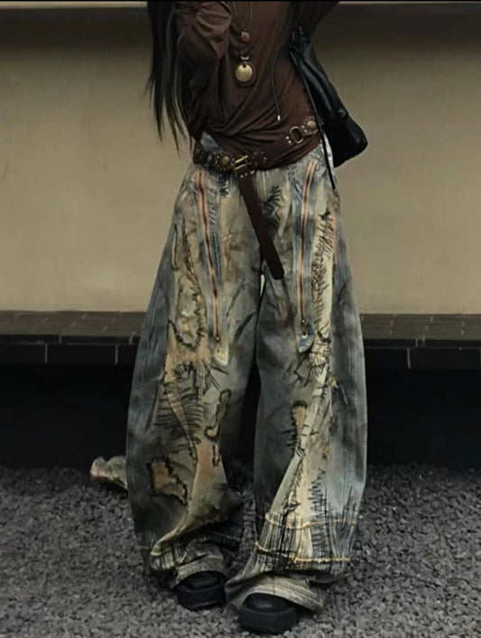 Wide-Leg Vintage Cargo Pants