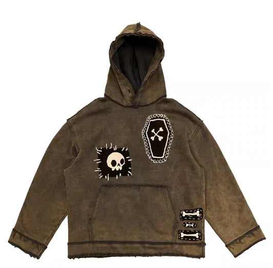 Street Art Oversized Hoodie – Brown Edition